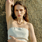 Sun Golden Conch Shell Bead Necklace gembea jewelry
