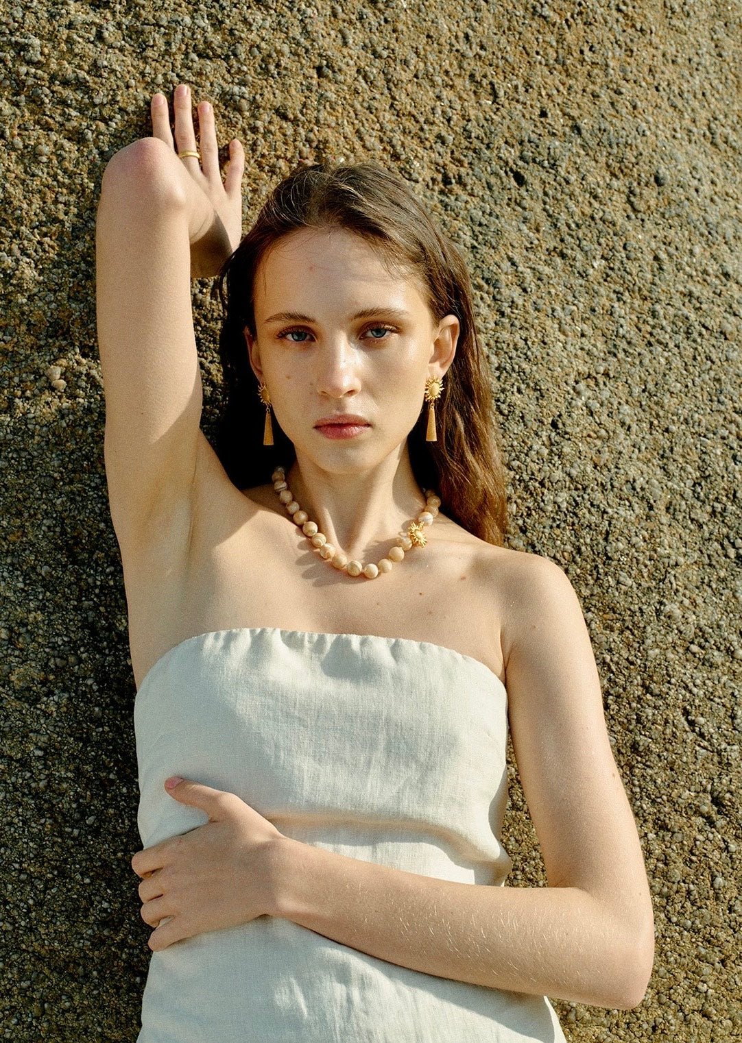 Sun Golden Conch Shell Bead Necklace gembea jewelry
