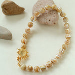 Sun Golden Conch Shell Bead Necklace gembea jewelry