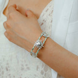 Sun Knot Woven Open Cuff God Silver Bracelet