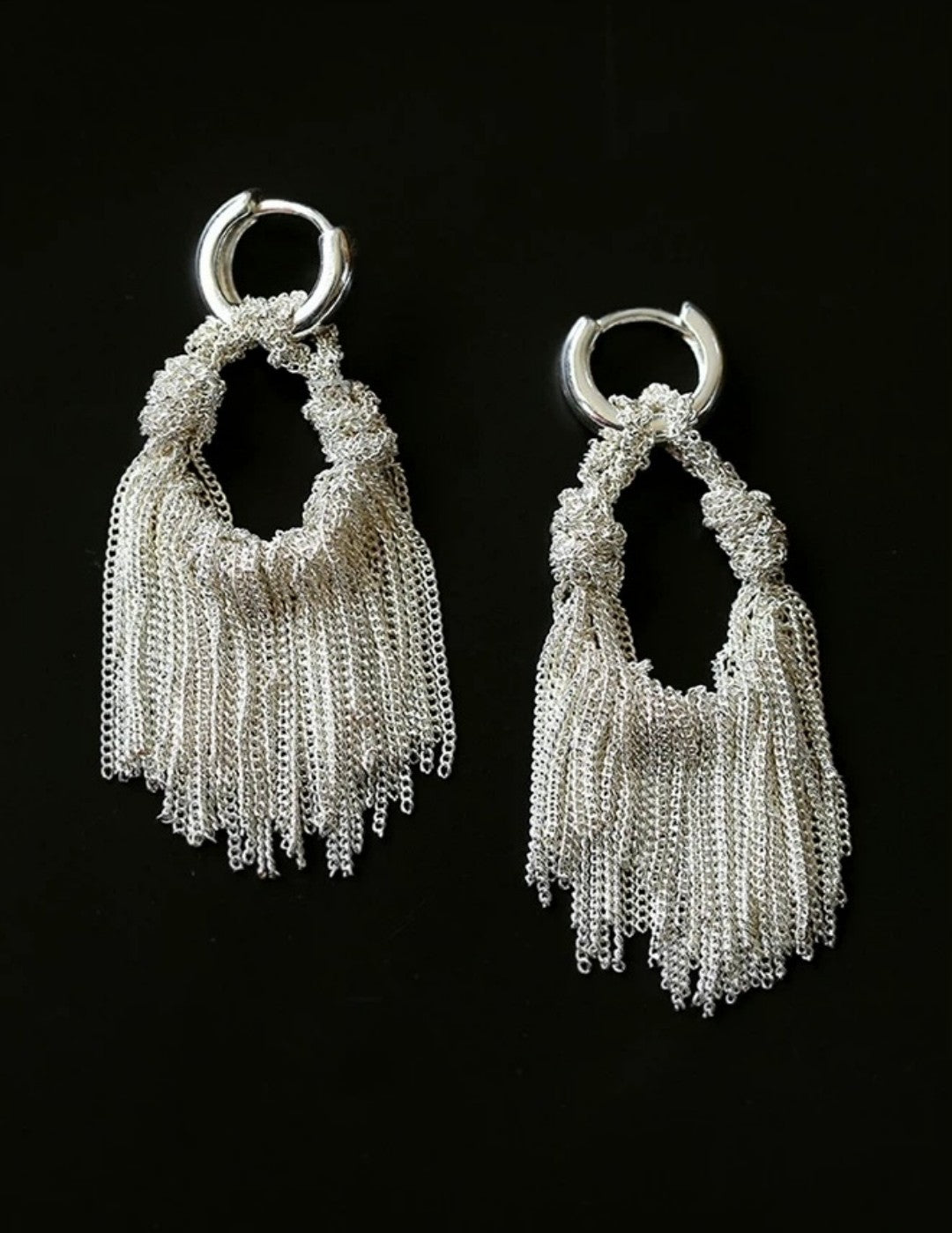 Bright Skirt Fringe Flexible Long Drop Earrings