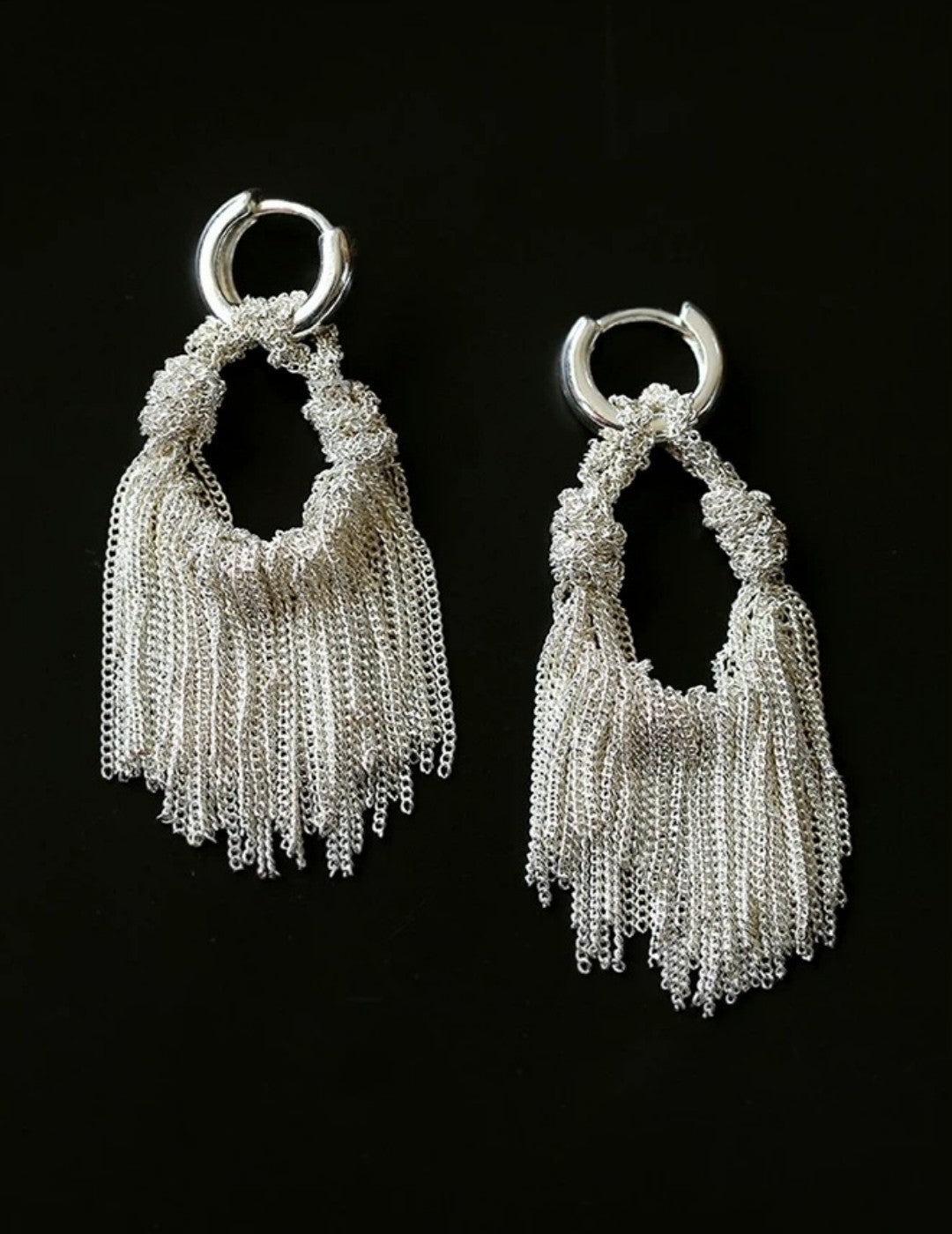 Bright Skirt Fringe Flexible Long Drop Earrings