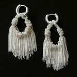 Bright Skirt Fringe Flexible Long Drop Earrings