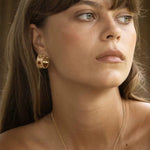 Tribal Totem Gemstone Gold Silver Hoop Earrings gembea jewelry