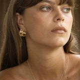 Tribal Totem Gemstone Gold Silver Hoop Earrings gembea jewelry