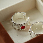 Tribal Totem Gemstone Gold Silver Hoop Earrings gembea jewelry