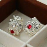 Tribal Totem Gemstone Gold Silver Hoop Earrings gembea jewelry