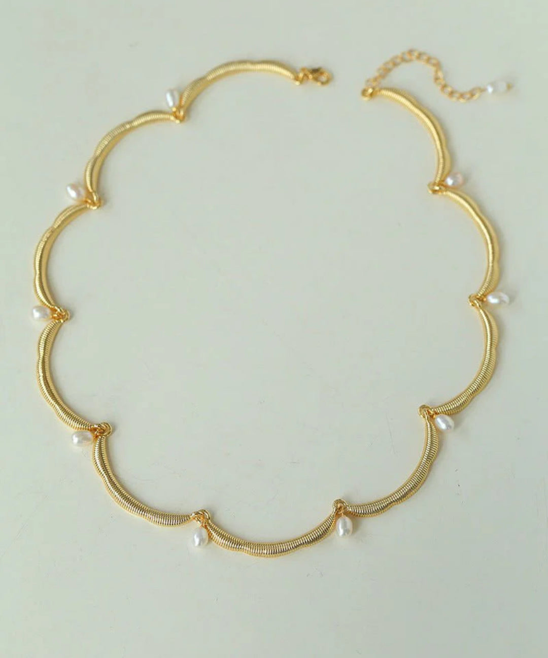 Lace-trimmed Pearl Necklace-Gembea jewelry