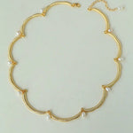 Lace-trimmed Pearl Necklace-Gembea jewelry