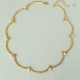 Lace-trimmed Pearl Necklace-Gembea jewelry