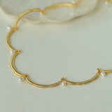 Lace-trimmed Pearl Necklace-Gembea jewelry