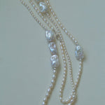 Vintage Elegant Natural Baroque Pearl Long Necklace gembea jewelry