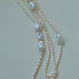Vintage Elegant Natural Baroque Pearl Long Necklace gembea jewelry