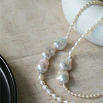 Vintage Elegant Natural Baroque Pearl Long Necklace gembea jewelry