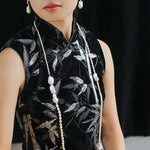 Vintage Elegant Natural Baroque Pearl Long Necklace gembea jewelry