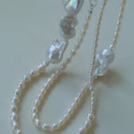 Vintage Elegant Natural Baroque Pearl Long Necklace gembea jewelry
