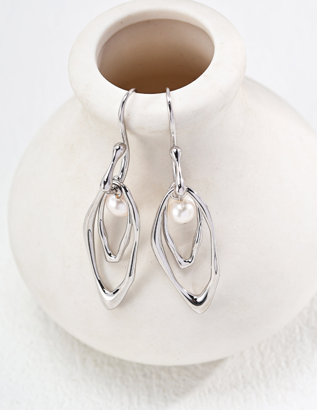 Irregular Natural Freshwater Pearl Earrings