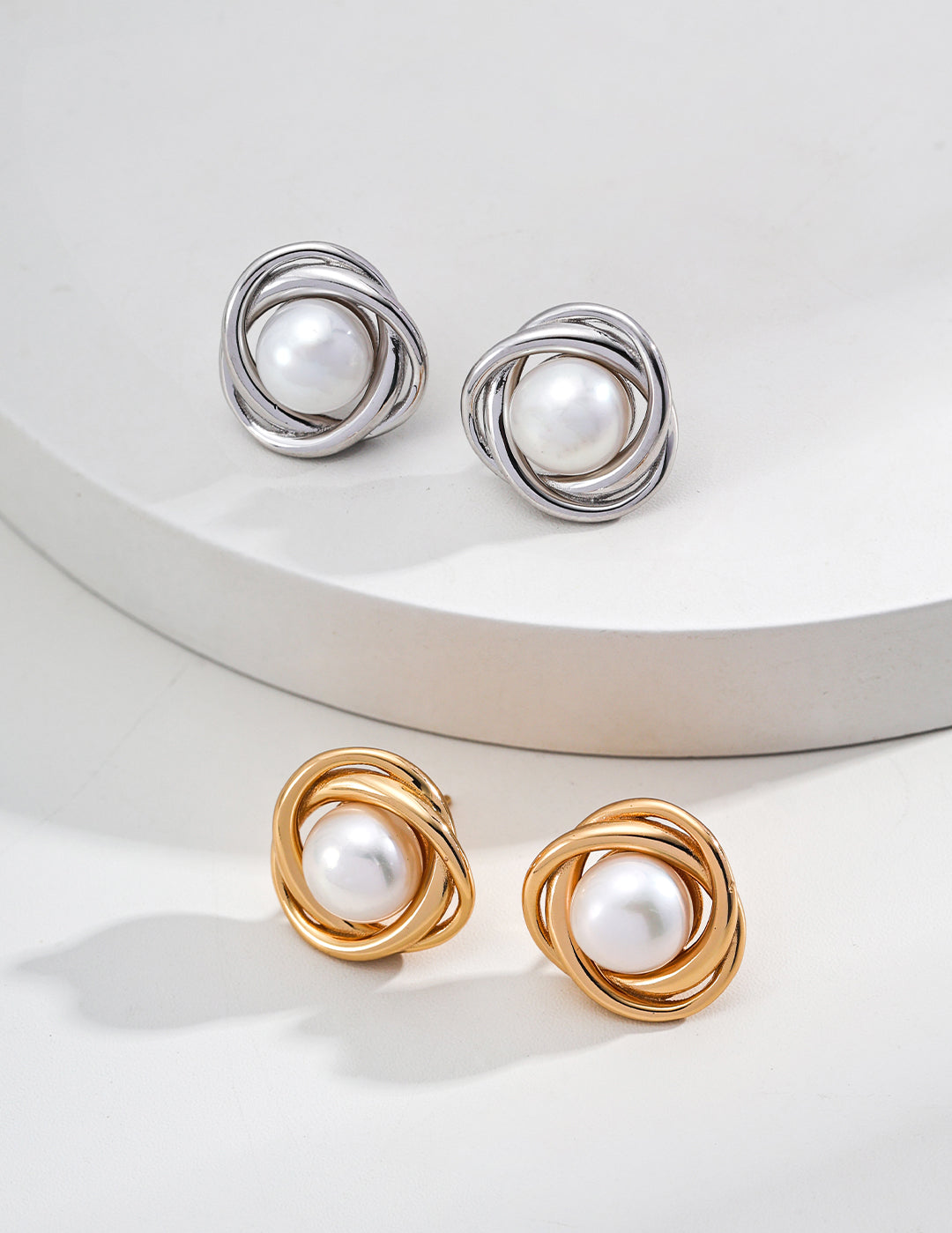 Fashion Spiral Pearl Stud Earrings Sale