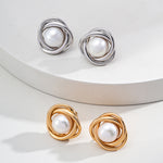 Fashion Spiral Pearl Stud Earrings Sale