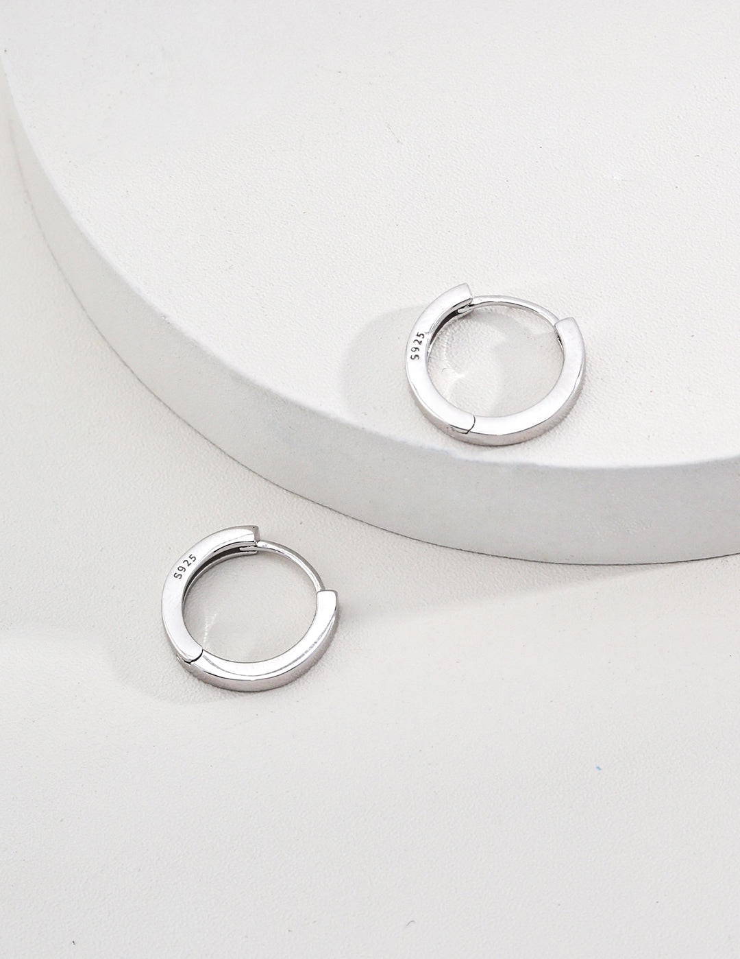 Simple 925 Sterling Silver Small Hoop Earrings