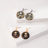 Elegant Round Spotted Tiger Eye Earrings