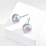 Simple Round Natural Freshwater Pearl Earrings