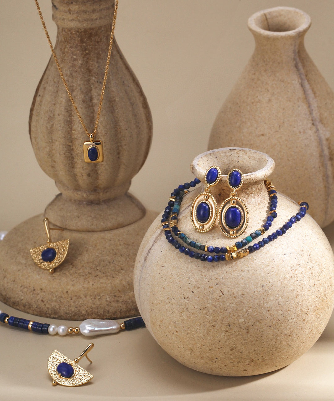 Featuring vibrant pieces crafted from exquisite natural gemstones. Each item highlights the unique colors and textures of stones. Perfect for adding a pop of color and elegance to your look, this collection offers both bold statement pieces and delicate accents for every occasion.