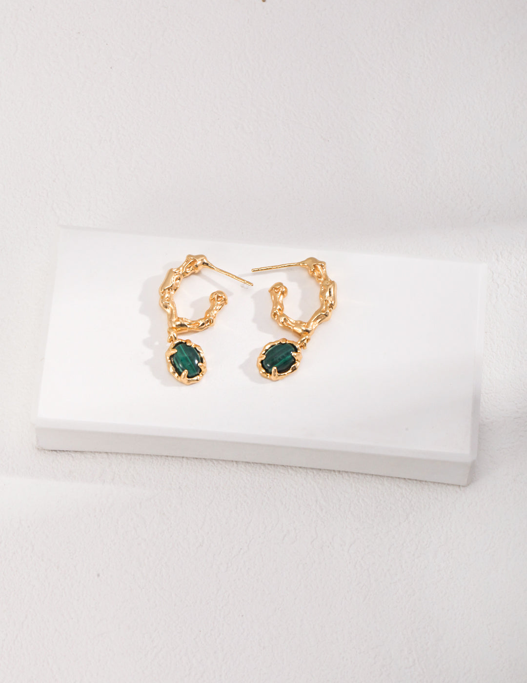 Green Malachite Gemstone Earrings