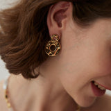 Glossy 18K Gold Earrings