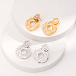 Double Round Glossy 18K Gold Earrings