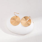 Round 18K Gold Vintage Gold Fan Earrings