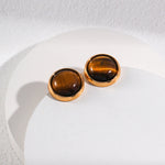 Cat's Eye Effect of the Tiger's Eye Earrings