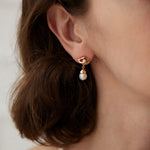 Irregular Diamond Pearl Earrings Drop