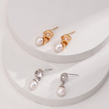 Irregular Diamond Pearl Earrings Drop