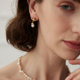 Irregular Diamond Pearl Earrings Drop