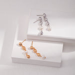 Irregular Long Pendant Retro Pearl Earrings 18k Gold and Sterling Silver