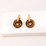 Natural Tiger Eye Gemstone Earrings