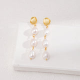 Baroque Pearl Long Pendant Earrings