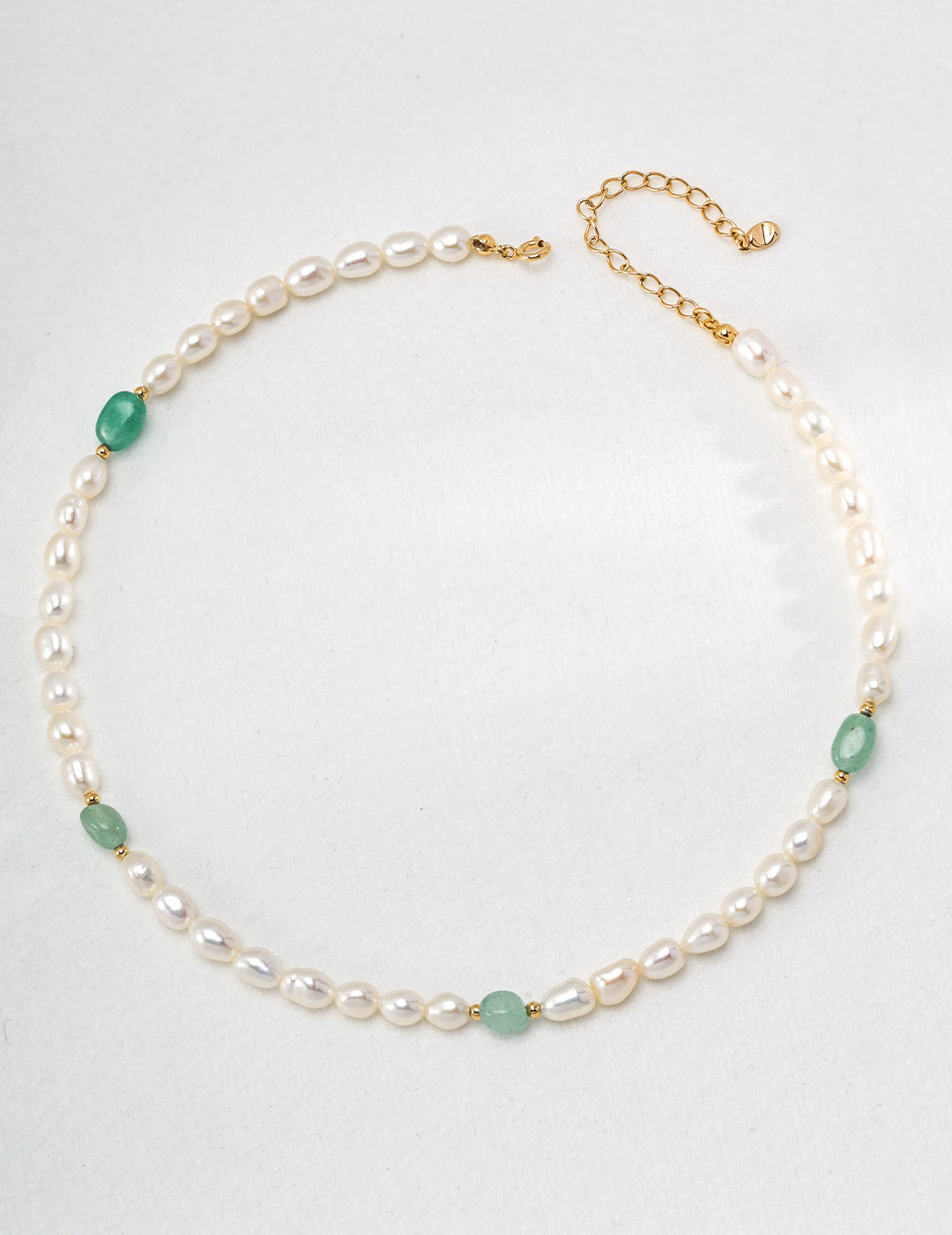 Minimalist Style Jasper Pearl Beaded Necklace