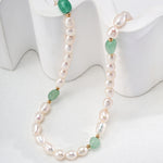 Minimalist Style Jasper Pearl Beaded Necklace