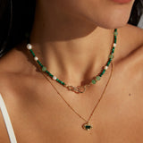 Peacock Gemstone Pearl Beaded Necklace