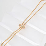 18K Gold Long Chain Zircon Necklace