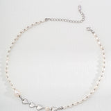 925 Sterling Silver Rice Bead Pearl Necklace