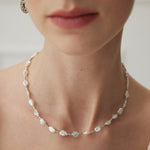 Moonlight Silver Luster Natural Baroque Pearl Necklace