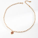 Heart Strawberry Crystal Pearl Necklace