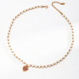 Heart Strawberry Crystal Pearl Necklace