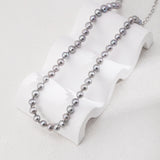 grey freshwater peal necklace