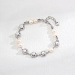 Elegant Silver Bean Pearl Bracelet Gembea