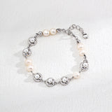 Elegant Silver Bean Pearl Bracelet Gembea