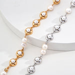 Elegant Gold Silver Bean Pearl Bracelet Gembea